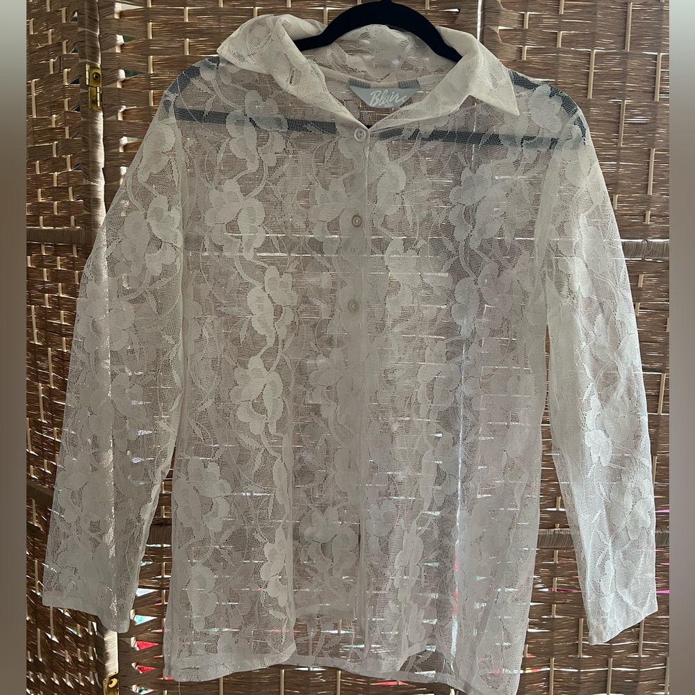 Vintage 90s Blair’s Lace Button Top